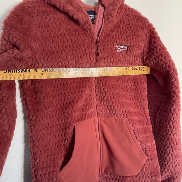 Reebok Girls Faux Fur Jacket Terra Cotta Full Zip Front SZ Large 14/16 NWT A5 - Picture 7 of 8